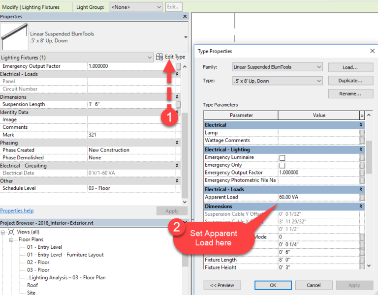 Lighting power density in ElumTools Lighting Analysts